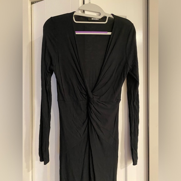 Missguided - black maxi v-neck twist knot dress - Picture 1 of 2